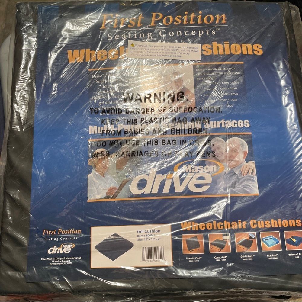Drive Mason First Position Seating Concepts Wheelchair Gel Cushion 8040-1 16x16